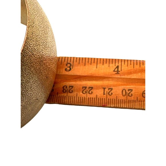 Mod Wide Bangle Gold Metallic Bracelet Textured Shimmer  Retro Chic Bold Vintage - Picture 6 of 7